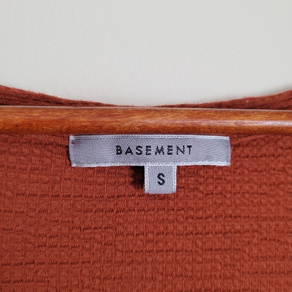 Longline Burnt Orange Short Sleeve V Neck Waffle Knit Lagonlook Tunic To… - Picture 3 of 10